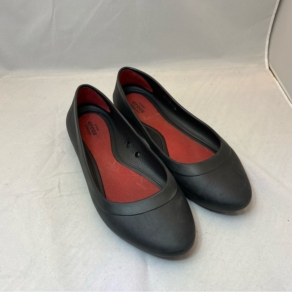 Crocs Shoes Crocs Lina Flats Black Rubber Ballet Flats Comfortable Women’s Sz 7
